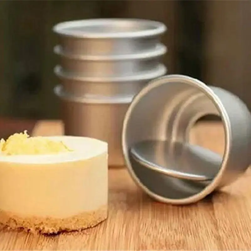 

5pcs set mini cake baking mold With removable bottom helps you to do Pudding and small size cake food grade Aluminum Alloy