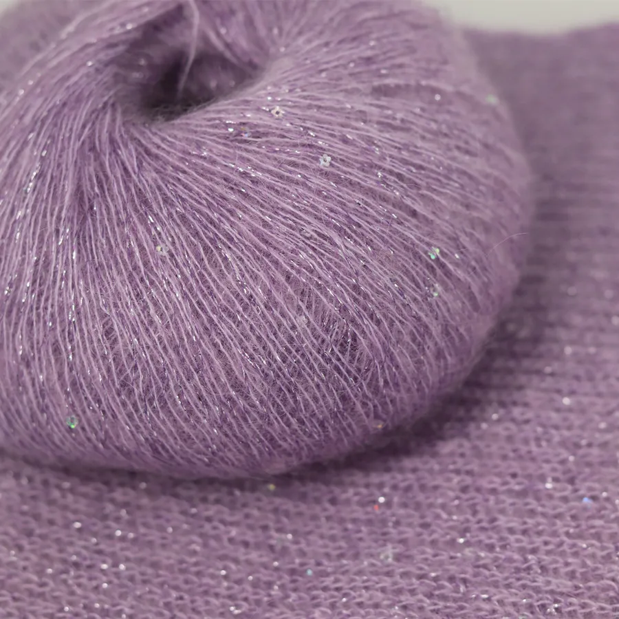25G High Tenacity  Sequins Mohair Yarn Soft Thin Wool Yarn for Hand Knitting Silk Thread Fashion Spandex Yarns 2