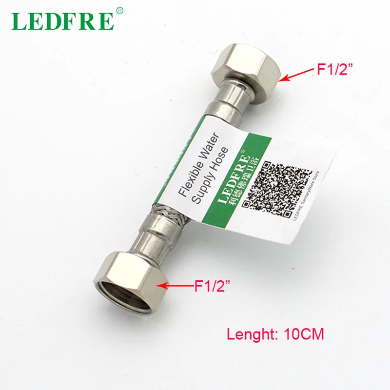 LEDFRE 10 см F1/2 * &quot304 нержавеющая сталь плетеный шланг Гибкая водопроводная труба