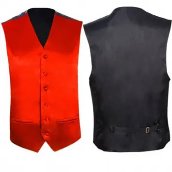 

Red Wedding Groom Silk Vest Men 2020 Brand New Slim Fit Satin Dress Vest Mens Casual Party Prom Smooth Tuxedo Waist Coat for Men