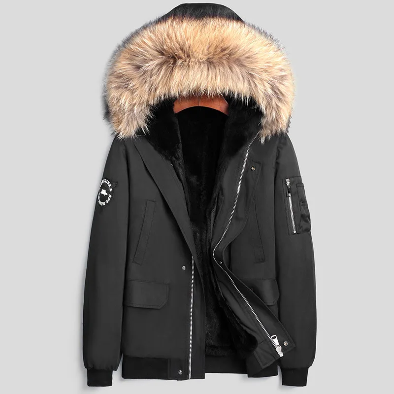 2020 Мужская куртка Корейская мужская одежда зимняя парка пальто с натуральным