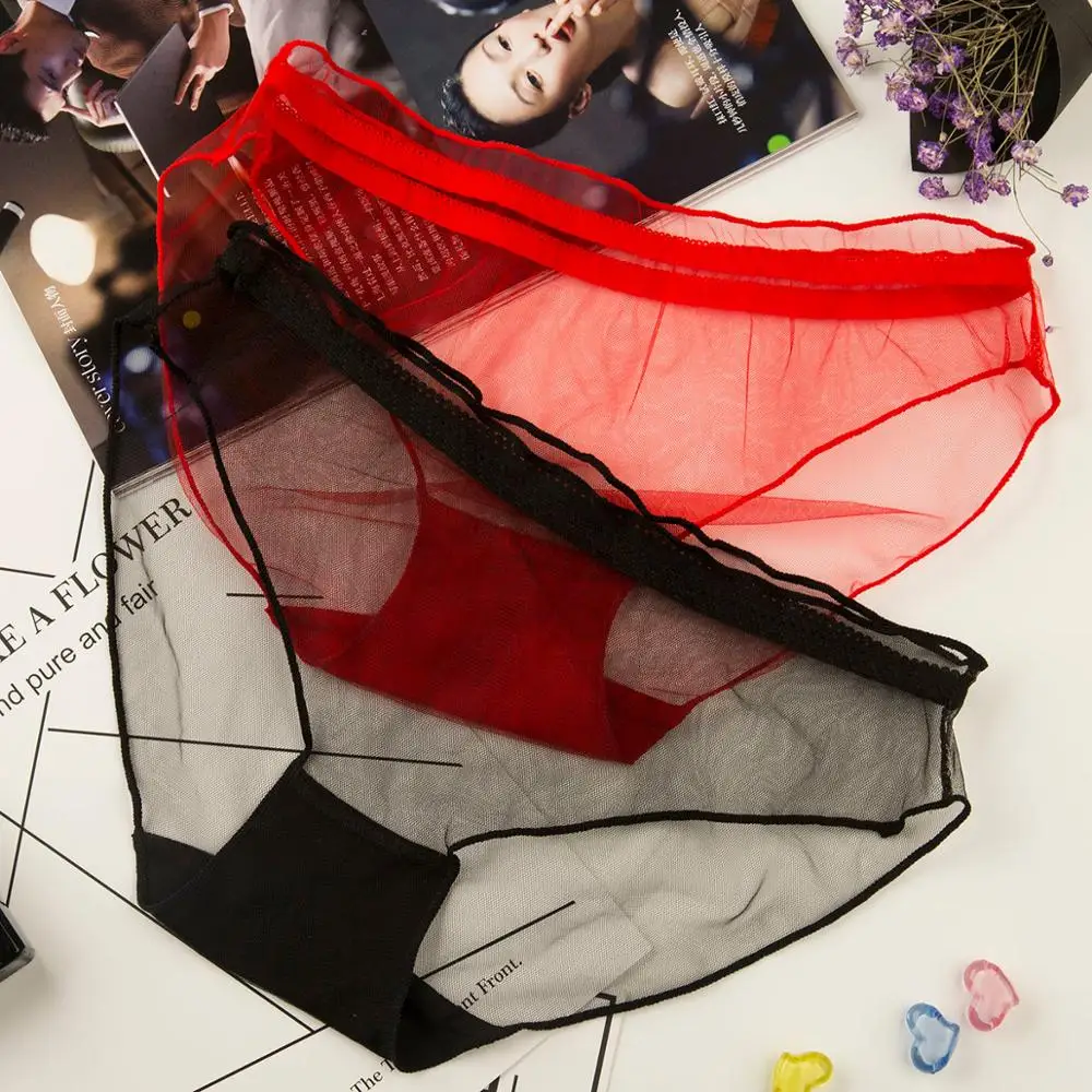 

Sexy Lace Panties Women's Underwear Sheer Mesh Transparent Soft Breathable Briefs Sexy Lingerie Tempting Intimate Temptation