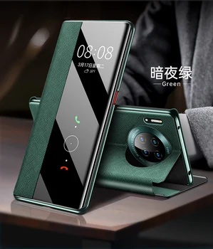 

For huawei mate 30 pro Case flip, Original Genuine Leather Smart window phone case for huawei mate 30 pro 5g cover case