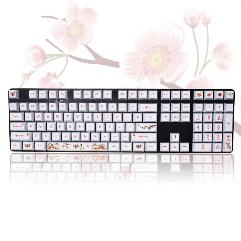 1 Набор сменных OEM PBT 108 Keycaps краситель сублимация Восточная вишня Keycap для Readson GANSS