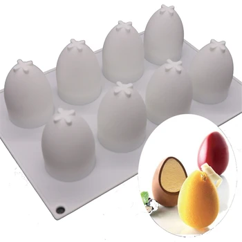 

20Pcs 3D Easter Egg Shape Cake Mold Silicone Truffle Mousse Baking Molds Candy Chocolate Dessert Jelly Ice Cream Mould Wholesale