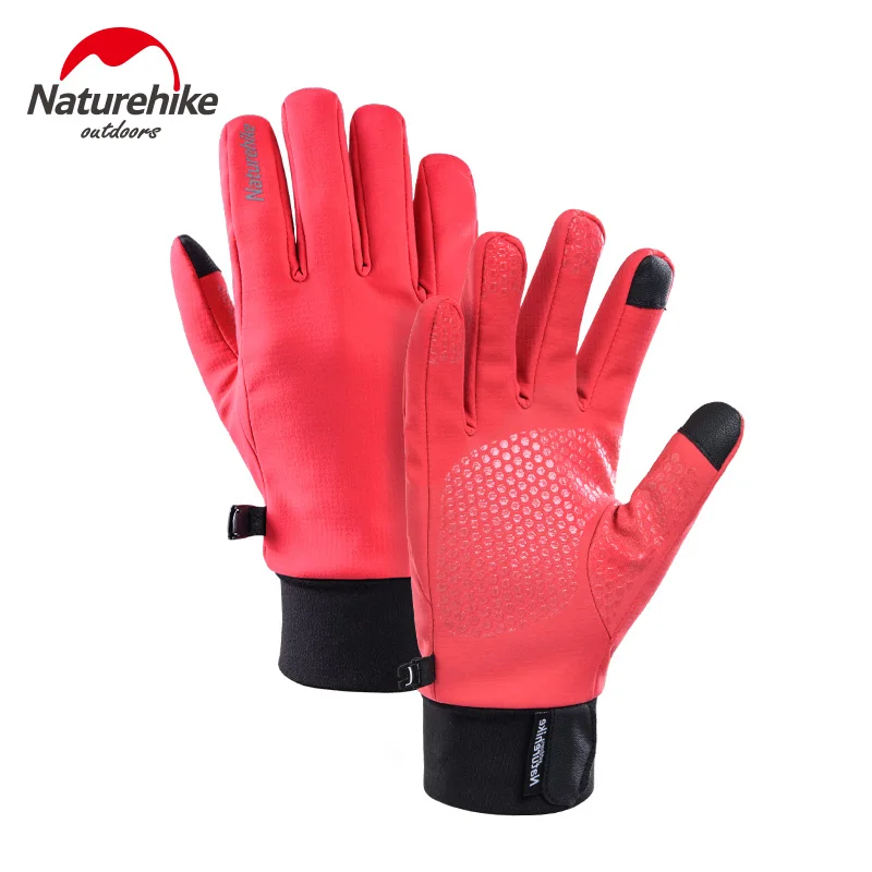 Naturehike спортивные перчатки, зимние тактические перчатки, противоскользящие, сенсорный экран, водонепроницаемые, теплые перчатки для велоспорта, на открытом воздухе, для пешего туризма, велосипеда, мото - Цвет: Red