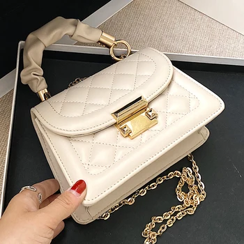 

Classical Women Handbag Small Square Bag 2020 Summer PU Leather Shoulder Bag Chain Crossbody Bag