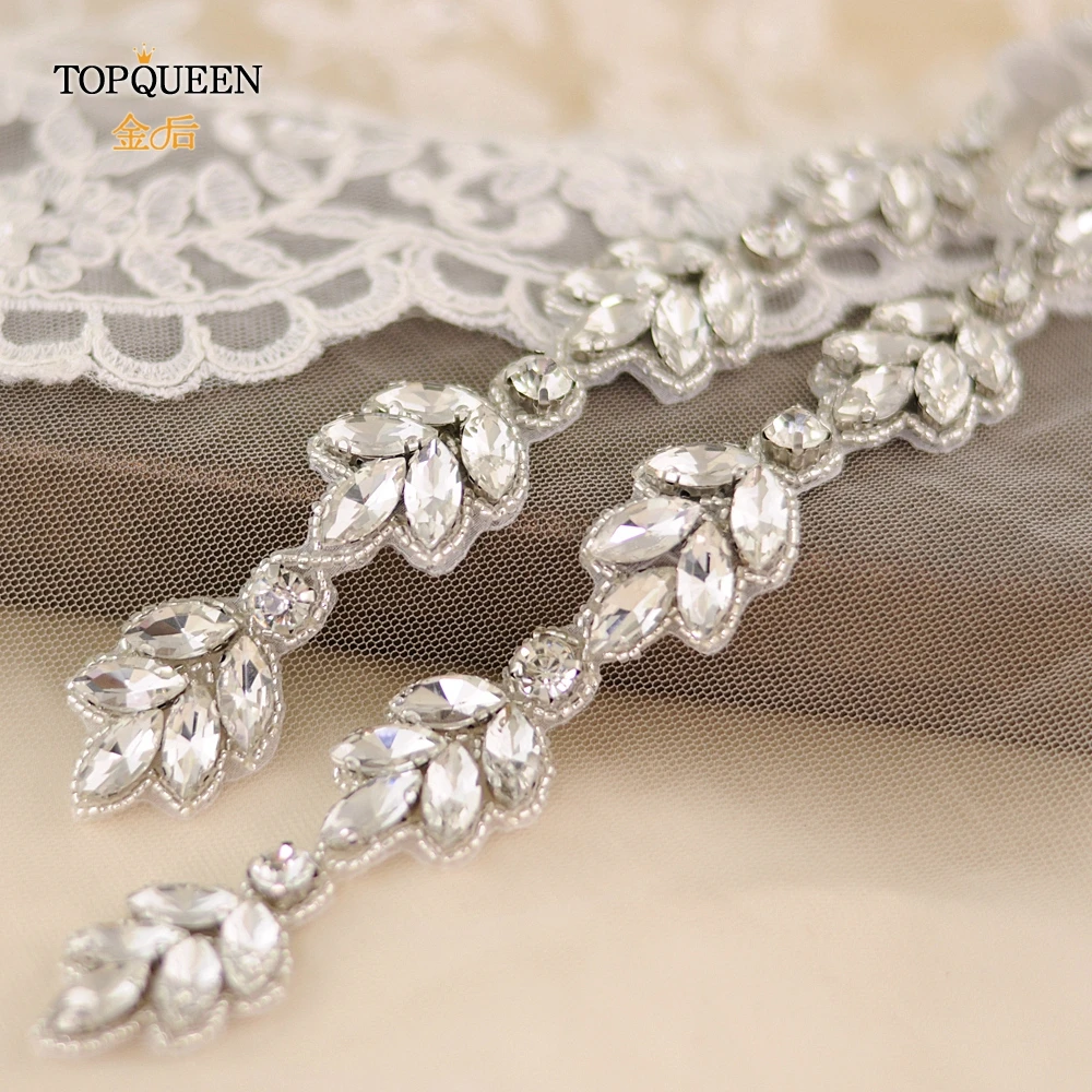 TOPQUEEN S294 пояс со стразами вечернее платье для выпускного вечера аксессуары свадебный пояс пояса, пояс невесты свадебные ленты Пояски