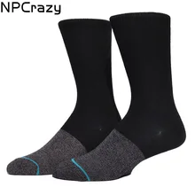 Черный серый хит цвета скейтборд носки для мужчин полотенце снизу комфорт хлопок Meias Fit производительность хип хоп Sox