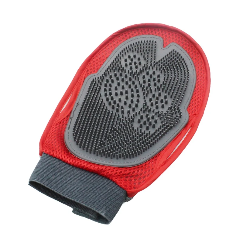 Перчатки для ванны для домашних животных отличные красные силиконовые массажер для удаления волос аксессуары рукавички перчатки "Кошка" для животных расчесывание уход за кошками