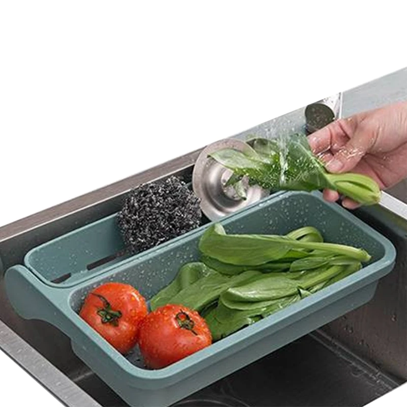 Creative Kitchen Tool Sink Sponge Holder Storage Drainer Rack Strainer Vegetable Fruit Drain Basket