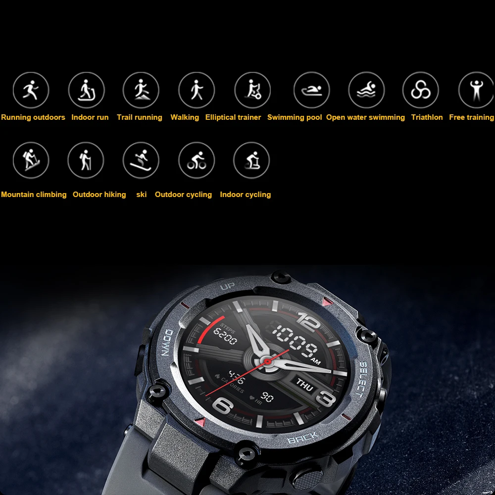 Смарт часы Amazfit T Rex 5 АТМ 20 дней без подзарядки 14 спортивных режимов|Смарт-часы| |