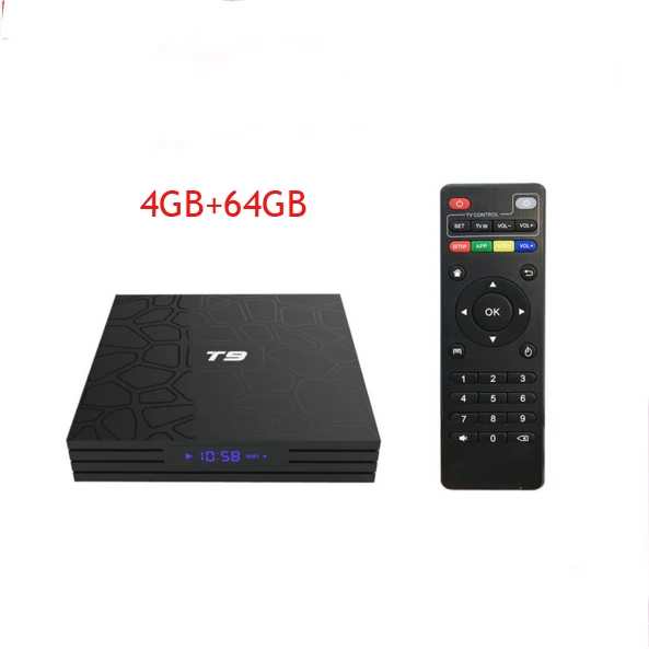 T9 tv box Android 8,1 RK3328 четырехъядерный 32 ГБ/64 Гб USB 3,0 4k медиаплеер - Цвет: 4G 64G