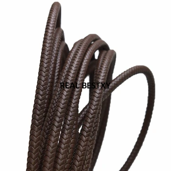 

5m/lot approx: 6mm brown Round Braided Leather Cord Rope for Necklace Bracelet Jewelry DIY leather straps diy jewelry making