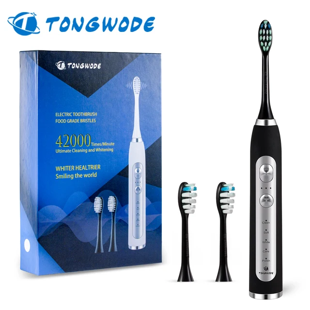 Ultrasonic Electric Toothbrush Wireless Charging for Adult IPX7 Waterproof Replacement Heads Whitening Teeth Timer Smart Brush BL Wireless Charging