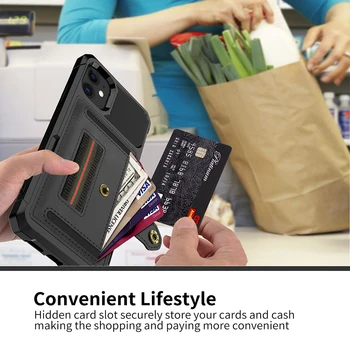 

YXAYN Wallet Leather Soft TPU Protection Cover Shell For iPhone 11 Pro Max XR XS Max X 7 8 Plus Card magnetic holder Phone Case