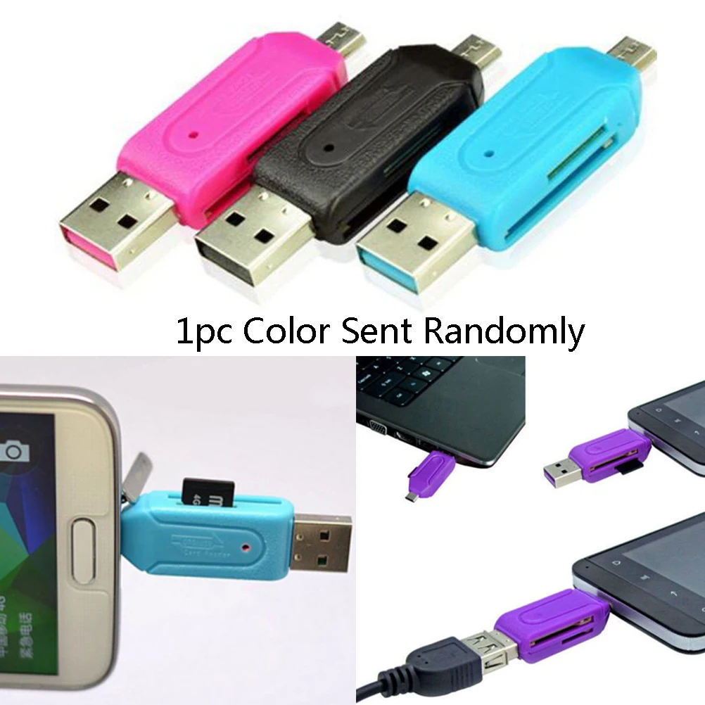 2in1 Micro USB OTG Card Reader Universal USB TF/SD Card Reader Phone Extension Headers Micro SD Card Adapter for Android PC