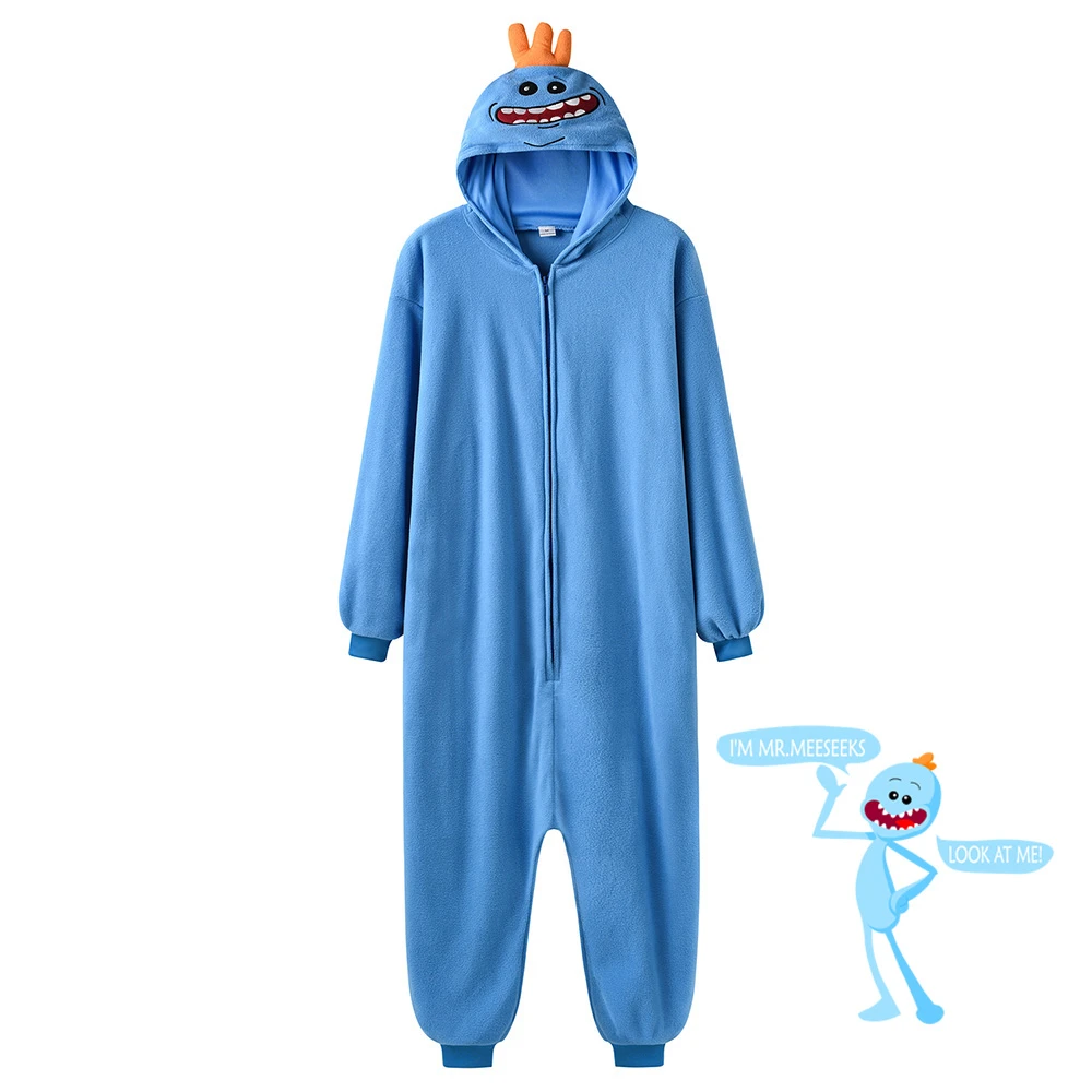 klink Gehuurd Lee Mr Meeseeks Onesie | Kigurumi Adults | Meeseek Pajamas | Halloween Suit |  Meeseeks Suit - Onesies - Aliexpress