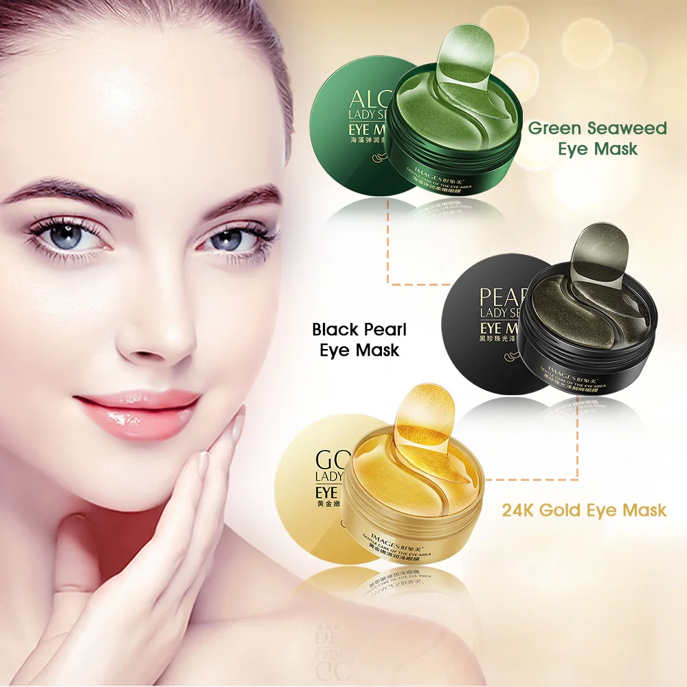 Mascarillas de Goldeneye negras, parches de hidrogel, reparador de arrugas, círculo oscuro, antiedad, hidratante debajo de los ojos, 180/300 Uds.