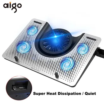 

Aigo Laptop Cooling Pad Laptop Cooler with 5 Quiet Blue LED Fans for 12-17 Inch Laptop Portable Laptop Stand Gaming Notebook