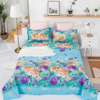 

1pcs Thickened Cashmere Sheets Flat Pillowcase Children Single Double Various Plant Patterns Print Flat Bed Sheets