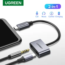 UGREEN-Adaptador de Audio y carga USB tipo C a 3,5mm, 2 en 1, para oneplus 7T pro, Huawei P30, convertidor auxiliar