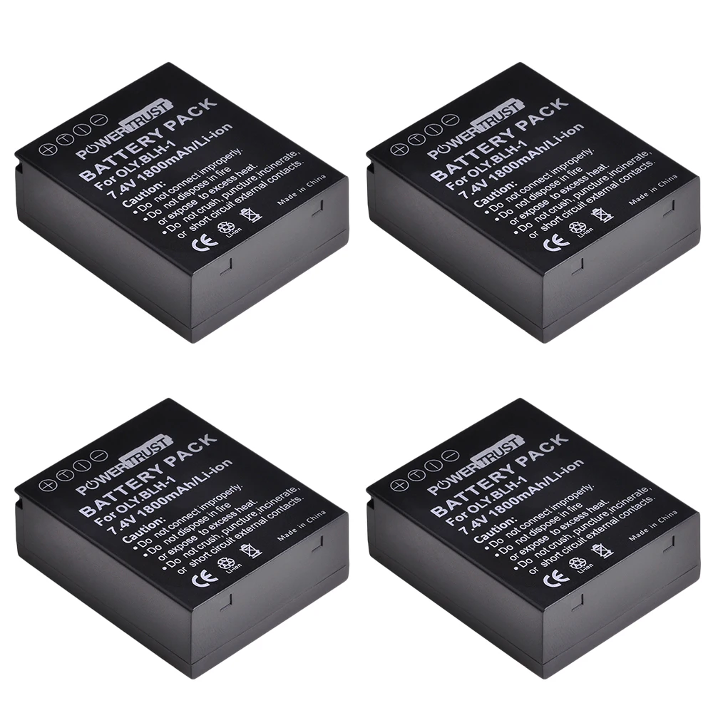 4 battery BLH-1 BLH1 BLH 1 Камера Батарея akku емкостью+ светодиодный USB зарядка для Olympus E-M1 Mark II EM1-2 EM1 камерa - Цвет: 4 battery
