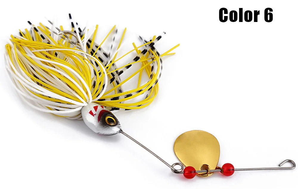 6 PCS Spinner Fishing Lure Bass Crank Bait Tackle Hook
