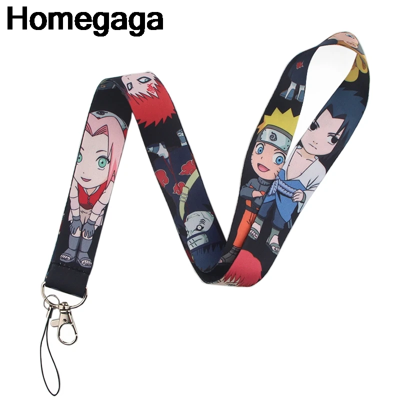Homegaga героя аниме «Наруто мультфильм аксессуары для ключей для безопасности, защиты телефона USB держатель удостоверения личности ключевой ремень шнур с этикеткой D2304