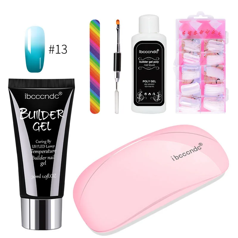 Набор для наращивания ногтей Гель-лак для ногтей строитель гель поли ногтей советы Радуга пилка для ногтей двойная головка кисть для ногтей Набор для дизайна ногтей горячая распродажа