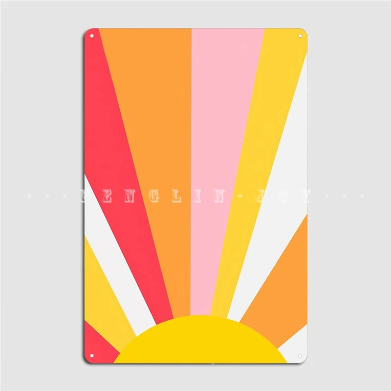 Солнечные лучи Плакат Металлический налет клуб паб гараж проектирование