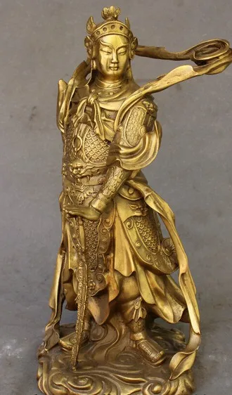 YM 323 1" Китайский тибетский буддизм латунь Skanda Будда Вэй Туо Бодхисаттва Веда статуя