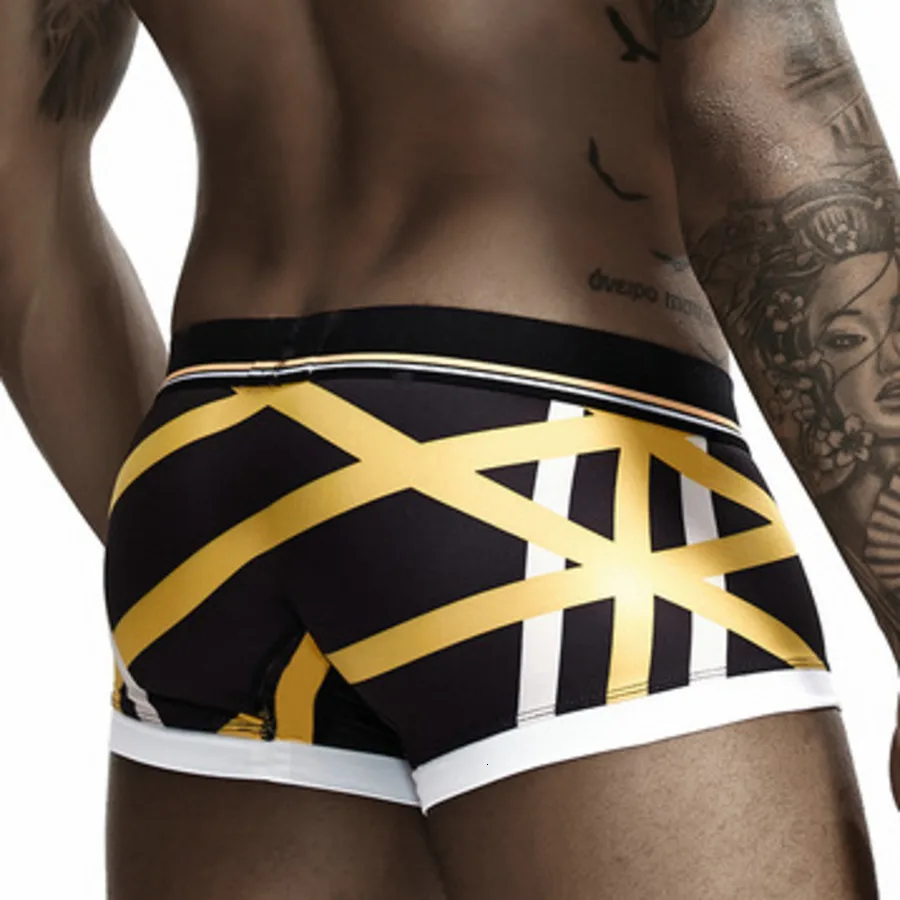 

Sexy Stripes Boxer Men Underwear Gay Mens Boxers Cueca Shorts Male Underpants Quick Dry Man Underware Ligerie Clothing SEOBEAN