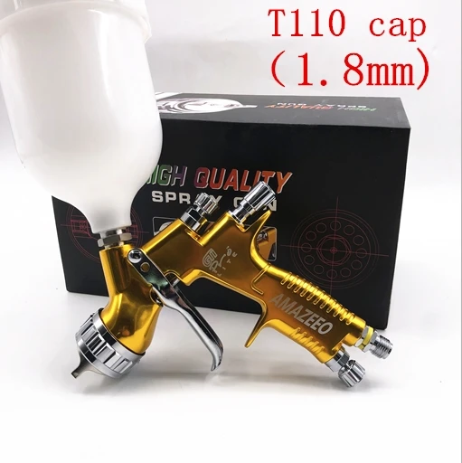 gold T110 1.8mm Высокоэффективный Профессиональный gti pro lite краскопульт TE20/T110 1,3/1,8 мм распылитель на водной основе - Цвет: gold T110 1.8mm