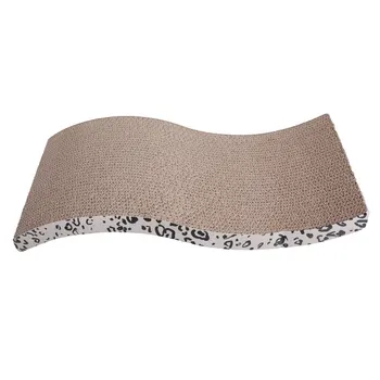 

【US Warehouse】Cool S-style Harden Corrugated Paper Pet Cat Toy Cat Claw-grinding Plate with Catnip Leopard Print P