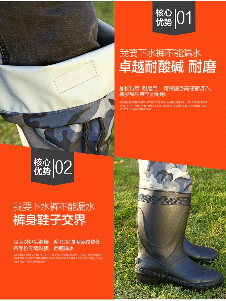 Под Wader ПВХ Нейлон колено Wader лес камуфляж Waders настраиваемые ловить рыбу рыболовные брюки