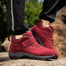 Зимние женские кроссовки; замшевые ботильоны на резиновой подошве; нескользящая теплая обувь; Женская Удобная Уличная обувь на меху; женская обувь