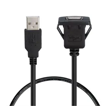 

USB 2.0 A Male to Female Car Flush Mount Extension Cable VODOOL 1mCar Van Dashboard Flush Mount Dual USB Socket Car Accessories