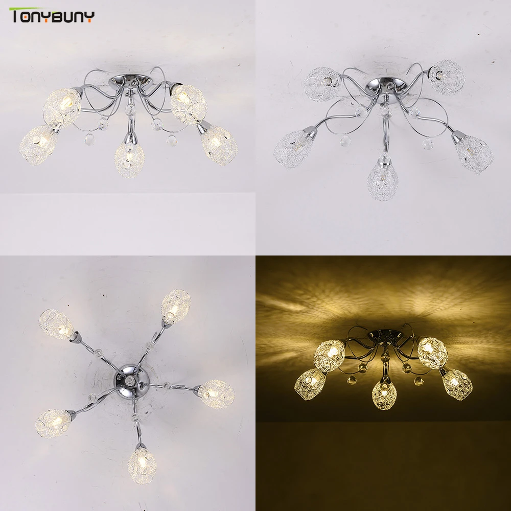 Креативный потолочный светильник lustre из железного хрусталя E14, замененная лампа 25 Вт, Подвесная лампа на потолок для ресторана, бара, кофейни, гостиной