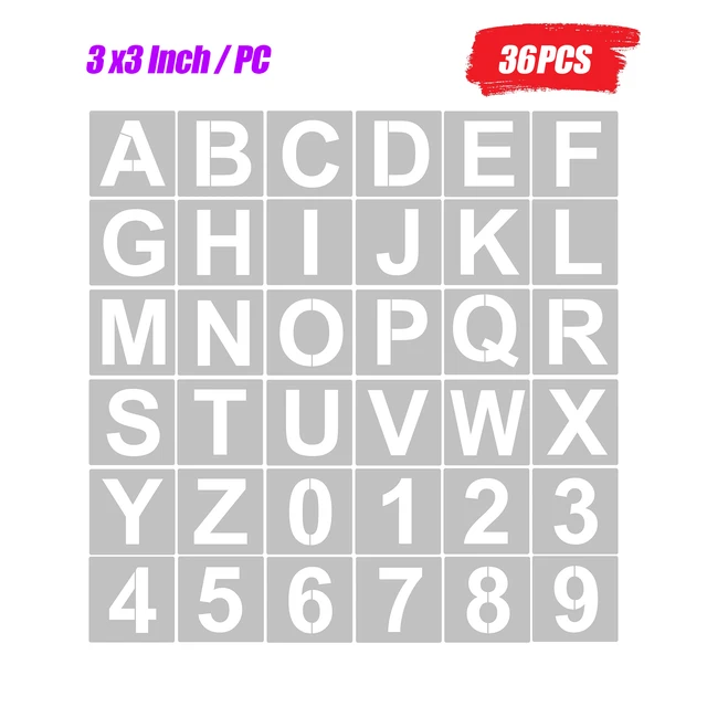 3 Inch Alphabet Letter Stencils for Painting 62 Pack Letter and Number  Stencil T