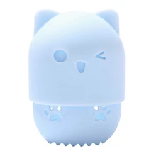 Чехол для сушки яиц, силиконовая губка, коробка, термостойкая, Пылезащитная, для путешествий, мягкая, эластичная, держатель, переносная, против падения, форма кошки, макияж