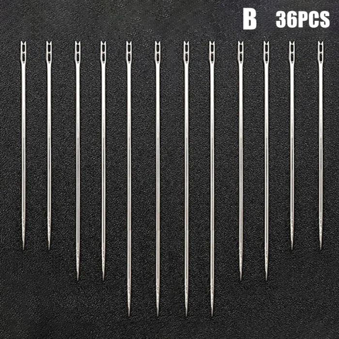 HOT Stainless Steel Self-threading Needles Opening Sewing Darning Needles Set TI99