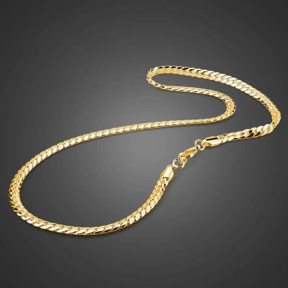 Flat Whip Chain Cuban Chains Necklace 