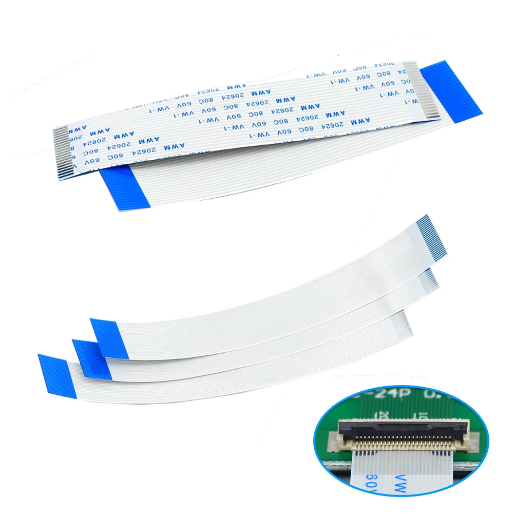 TKDRM Flat flexible cable FFC FPC LCD cable AWM 20624 80C 60V VW-1 FFC-0.5MM 1MM 4pin Connector blue 50-300MM wire connector wire connector,cable connector,electrical connector,connector with cable,flexible flat cable