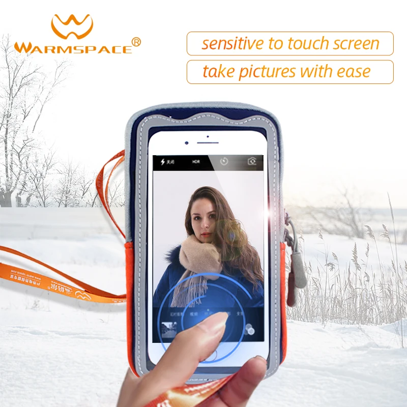 WARMSPACE многофункциональная сумка для мобильного телефона с электрическим подогревом, антифриз, чехол с веревкой для путешествий зимой
