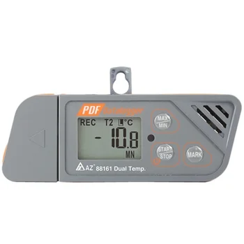 

AZ88161 Dual Temperature USB Data logging Device/Temp. Recorder with Probe,EN12830 and RoHS Compliance.