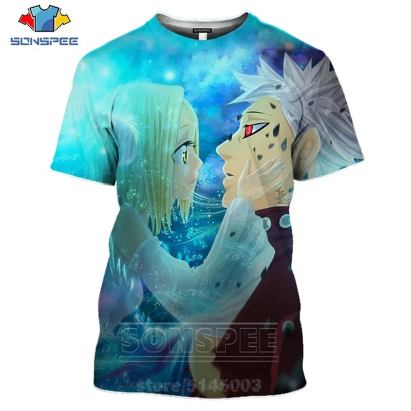 The Seven Deadly Sins T Shirt SONSPEE Fuuny 3D Print Women Men Anime T-Shirt Hip Hop Sportswear Unisex Tops O Neck Pullover C114 | Мужская