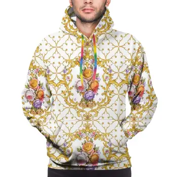 

Customize Floral Print Men Hoodies Sweatshirts Pullovers Tops Outerwear European Pattern Print Hoodie Hoody Boy Sudaderas Hombre