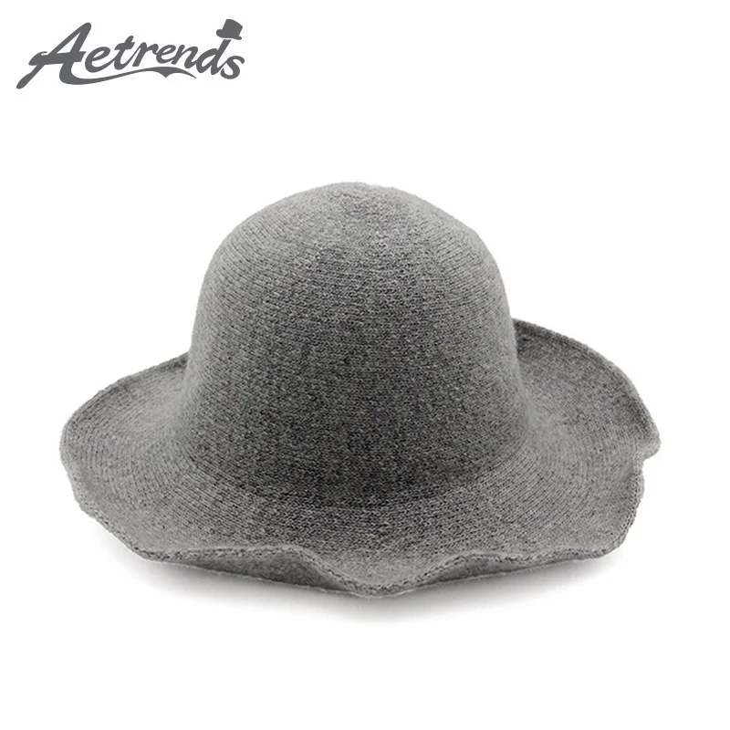 [AETRENDS] женские шерстяные шапки для женщин Шерстяная Вязаная Шляпа Fedora панама Z