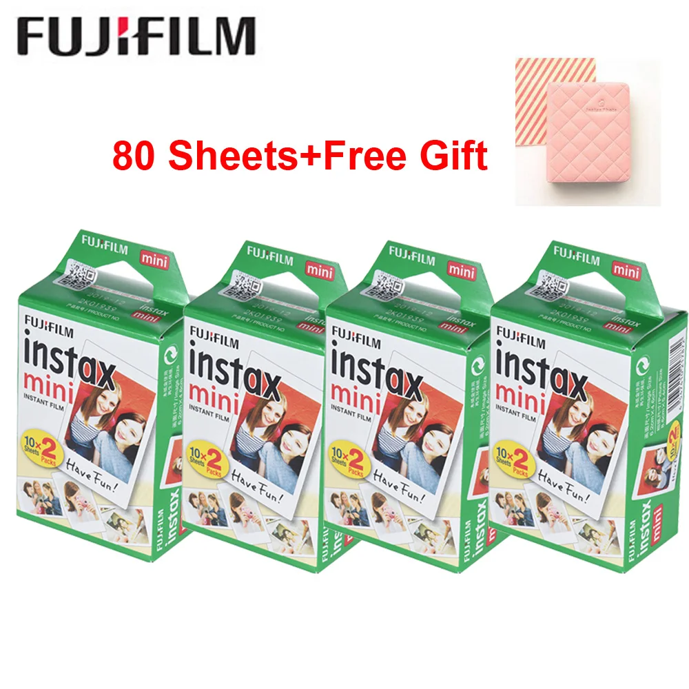 80PCS 10-200 листов, оригинальная пленка Fujifilm Instax Mini, мгновенная фотобумага, белая пленка для Fuji Instax Mini 9 8 25 90 7S - Цвет: 80PCS